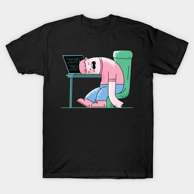 Man sleeping on Desk T-Shirt by A&P